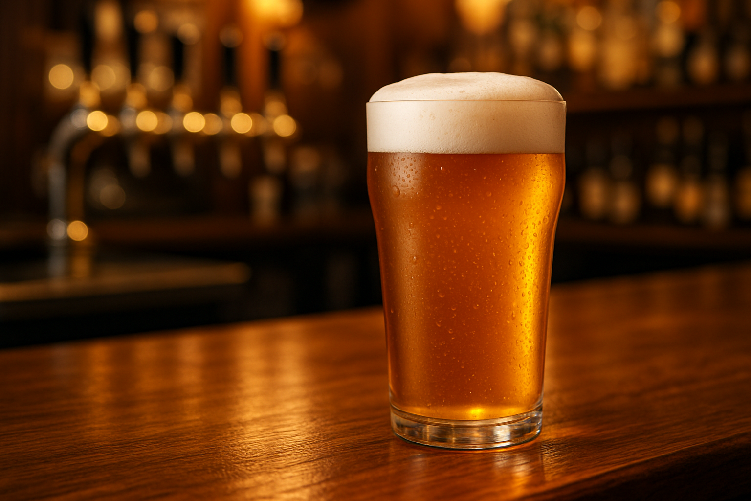 draft beer on bar